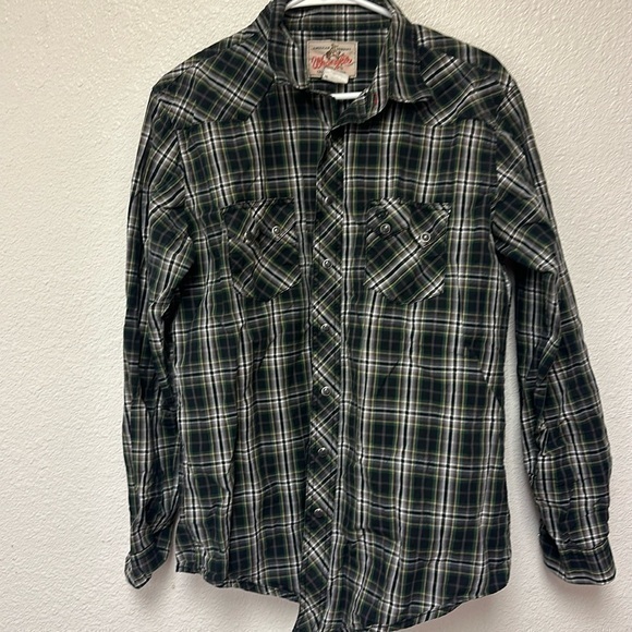 Wrangler, pearl snap women size large tall shirt - Picture 1 of 6